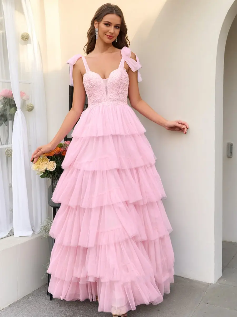 Ball Gown Sweetheart Sleeveless Applique Prom Dresses — view 1