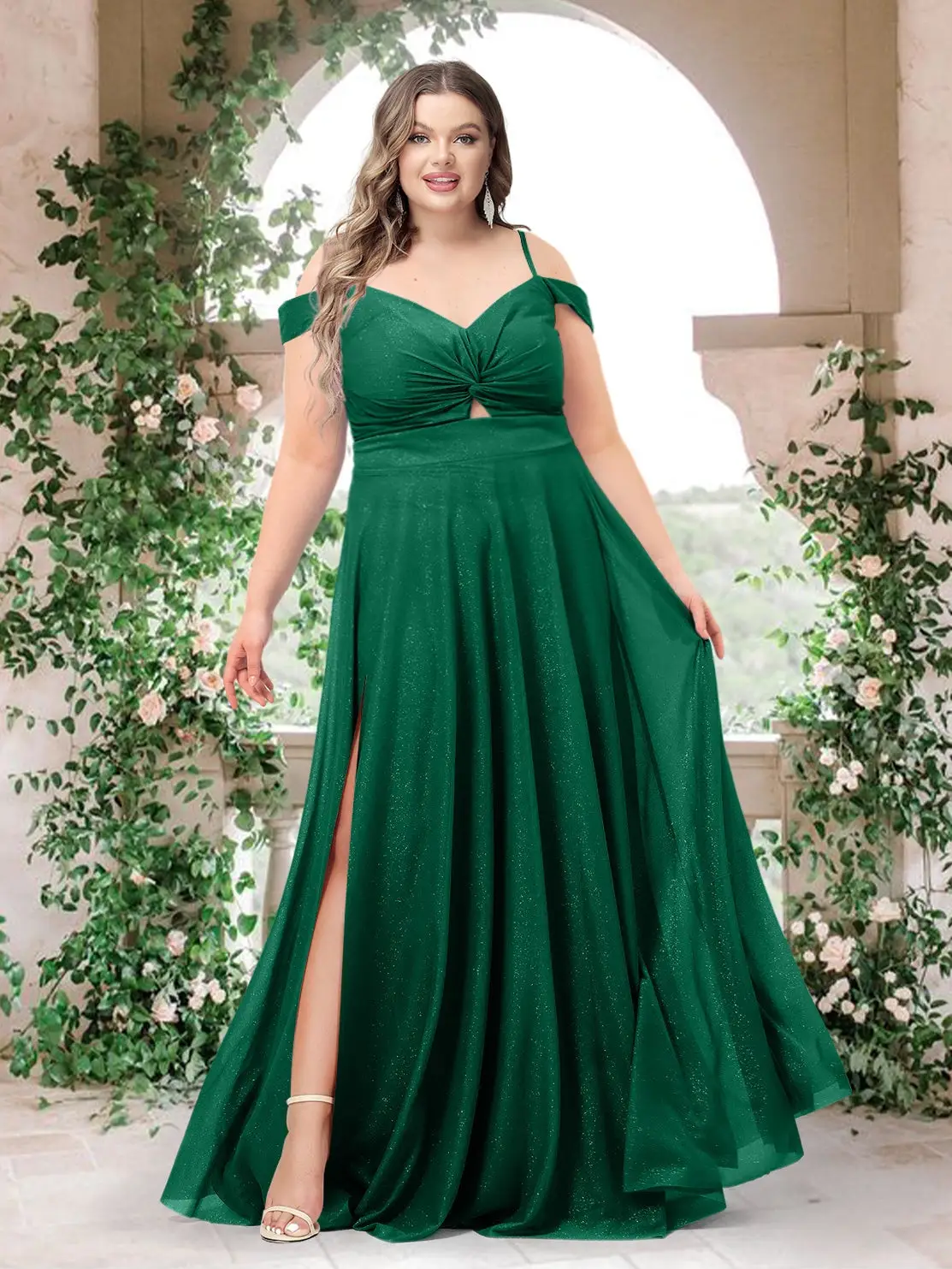 A-Line/Princess Sweetheart Plus Size Bridesmaid Dresses with Ruffles — view 1