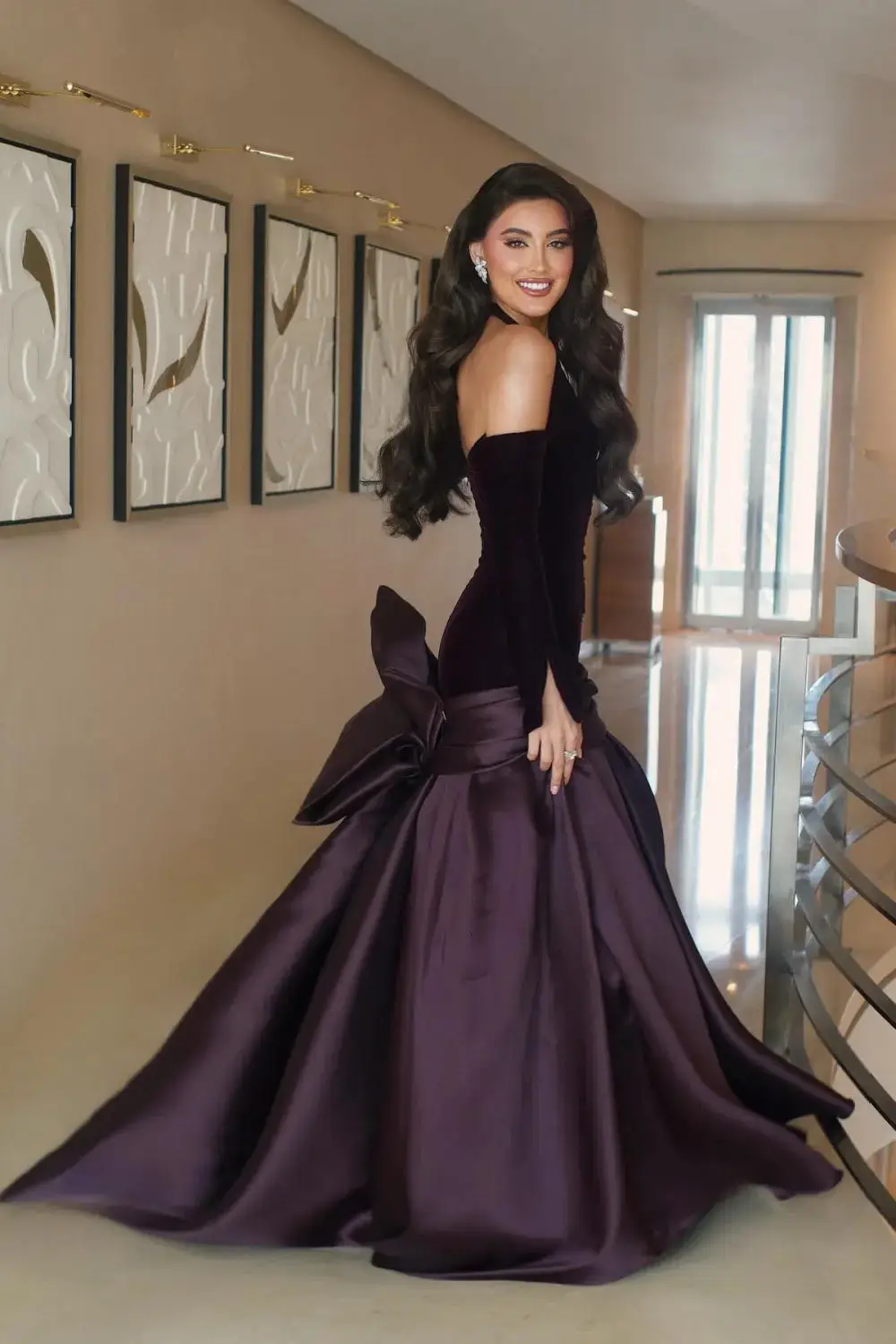 Celeste — Halter — Long Sleeve — Floor-Length — view 1