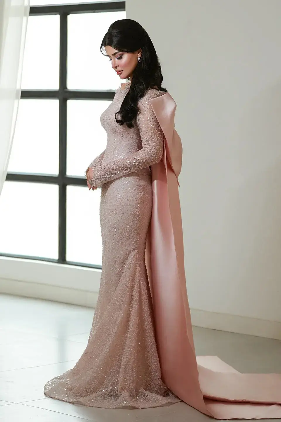 Iris — Mermaid — High Neck — Long Sleeve — Floor-Length — view 1