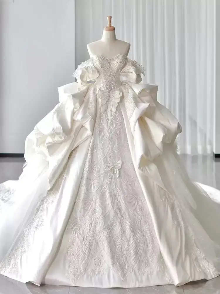 Satin Ball Gown Wedding Dress — LV42912053 — view 1
