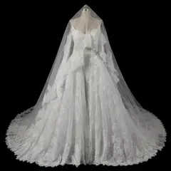 Ball Gown Beaded With Veil — SW715 Ivory wedding dress, view 8