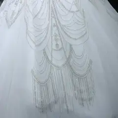 Beaded Long Sleeve Ball Gown — SW515 Ivory wedding dress, view 7