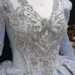 Sequin Embroidery Ball Gown — SW607 Dusty Blue wedding dress, view 7