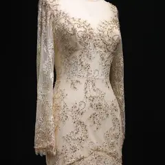 Lace Long Sleeves Mermaid — SW122 Champagne evening gown, view 6