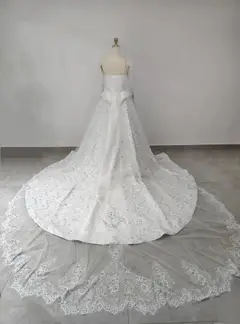 Off Shoulder Beaded Ball Gown — SW019 Ivory wedding dress, view 6
