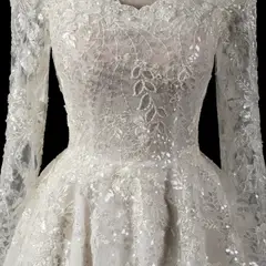 Off-the-Shoulder Lace Short — SW723 Ivory wedding dress, view 8