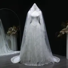 Pearl Long Sleeve Lace — SW514 Ivory wedding dress, view 5