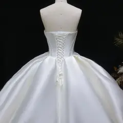 Pearl Strapless Ball Gown — SW586 Ivory wedding dress, view 5