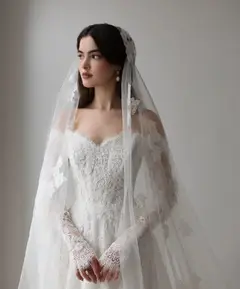 Printed Off Shoulder — SW538 Ivory wedding dress, view 4