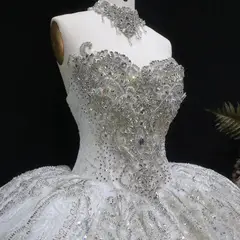 Sparkly Ball Gown with Full-Sequin Embroidery — SW604 Ivory wedding dress, view 4
