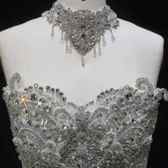 Sparkly Ball Gown with Full-Sequin Embroidery — SW604 Ivory wedding dress, view 7