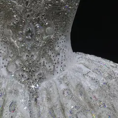 Sparkly Ball Gown with Full-Sequin Embroidery — SW604 Ivory wedding dress, view 8
