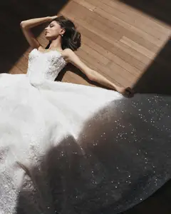 Straples Beaded Sequin — SW573 Ivory wedding dress, view 3