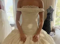 Strapless Ruched Satin Ball Gown — SW234 Ivory wedding dress, view 8
