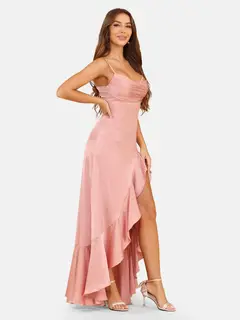 A-Line/Princess Spaghetti Straps Sleeveless Evening Dresses with Ruffles — view 4