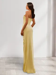 Sheath/Column Sweetheart Sleeveless Bridesmaid Dresses with Split Side — view 2