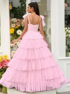 Ball Gown Sweetheart Sleeveless Applique Prom Dresses — view 2