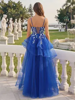 A-Line/Princess V-Neck Sleeveless Applique Prom Dresses — LV11083522 — view 2