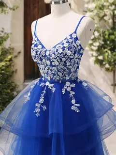 A-Line/Princess V-Neck Sleeveless Applique Prom Dresses — LV11083522 — view 4