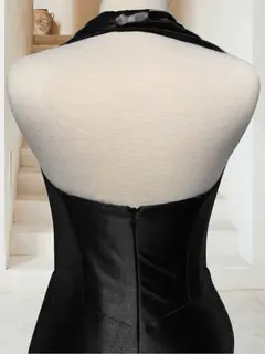 Sheath/Column Strapless Ruched Sleeveless Floor-Length Evening Dresses with Side Slit — view 2