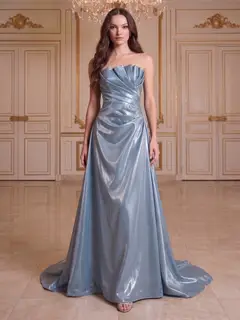 A-Line/Princess Strapless Sleeveless Floor-Length Evening Dresses with Ruffles — LV28958466 — view 1