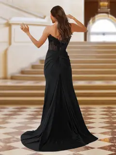 Sheath/Column Strapless Sleeveless Evening Dresses with Split Side — LV06914818 — view 2