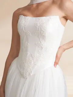 A-Line/Princess Sweetheart Strapless Basque Waist Prom Dresses — view 3