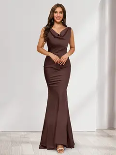 Trumpet/Mermaid V-Neck Sleeveless Evening Dresses With Sash — view 6