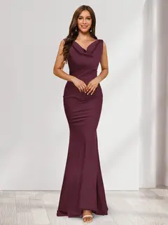 Trumpet/Mermaid V-Neck Sleeveless Evening Dresses With Sash — view 7