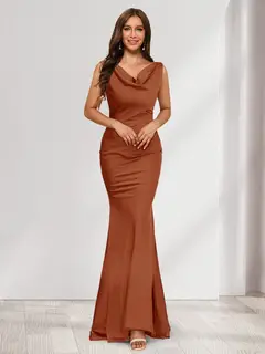 Trumpet/Mermaid V-Neck Sleeveless Evening Dresses With Sash — view 8