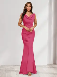 Trumpet/Mermaid V-Neck Sleeveless Evening Dresses With Sash — view 21
