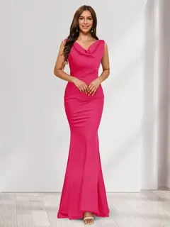Trumpet/Mermaid V-Neck Sleeveless Evening Dresses With Sash — view 22