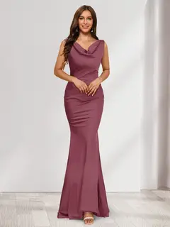 Trumpet/Mermaid V-Neck Sleeveless Evening Dresses With Sash — view 41