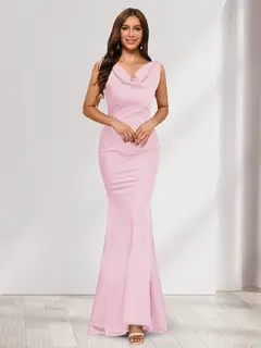 Trumpet/Mermaid V-Neck Sleeveless Evening Dresses With Sash — view 52