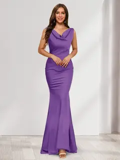 Trumpet/Mermaid V-Neck Sleeveless Evening Dresses With Sash — view 54