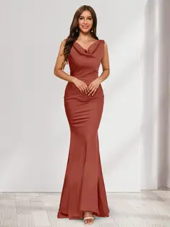 Trumpet/Mermaid V-Neck Sleeveless Evening Dresses With Sash — view 57