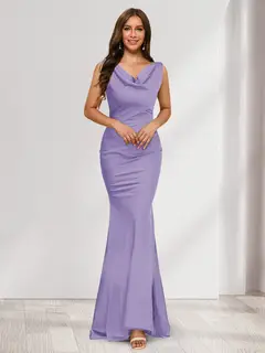 Trumpet/Mermaid V-Neck Sleeveless Evening Dresses With Sash — view 71