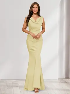 Trumpet/Mermaid V-Neck Sleeveless Evening Dresses With Sash — view 72