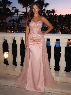 Trumpet/Mermaid Strapless Sweetheart Long Evening Dresses with Beading & Embroidery — view 1