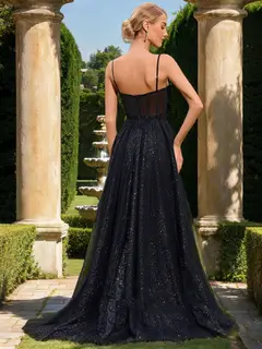 A-Line/Princess Sweetheart Sleeveless Appliques Prom Dresses — view 2