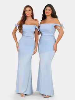 Trumpet/Mermaid Off-the-Shoulder Bowknot Evening Dresses with Ruched — view 1