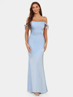 Trumpet/Mermaid Off-the-Shoulder Bowknot Evening Dresses with Ruched — view 2