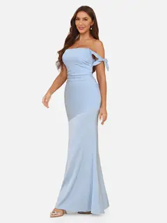 Trumpet/Mermaid Off-the-Shoulder Bowknot Evening Dresses with Ruched — view 4