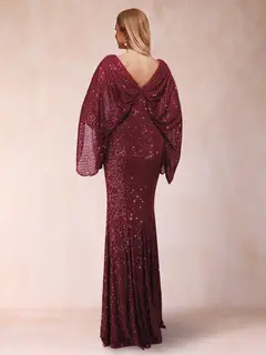 Sheath/Column V-Neck Floor-Length Ruched Mother of the Bride Dresses — view 2