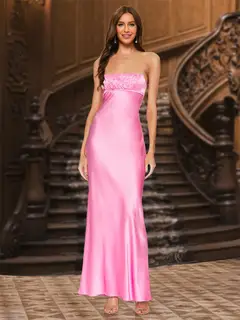 Sheath/Column Spaghetti Straps Sleeveless Evening Dresses with Ruched — LV61092354 — view 1