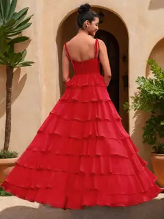 Ball Gown Sweetheart Sleeveless Solid Flowers Prom Dresses — view 2