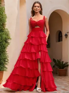 Ball Gown Sweetheart Sleeveless Solid Flowers Prom Dresses — view 3