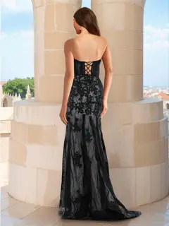 Sheath/Column Strapless Sleeveless Prom Dresses with Split Side — LV81406466 — view 2