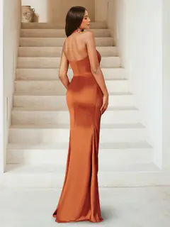 Trumpet/Mermaid Halter Sleeveless Evening Dresses With Split Side — LV65701122 — view 2